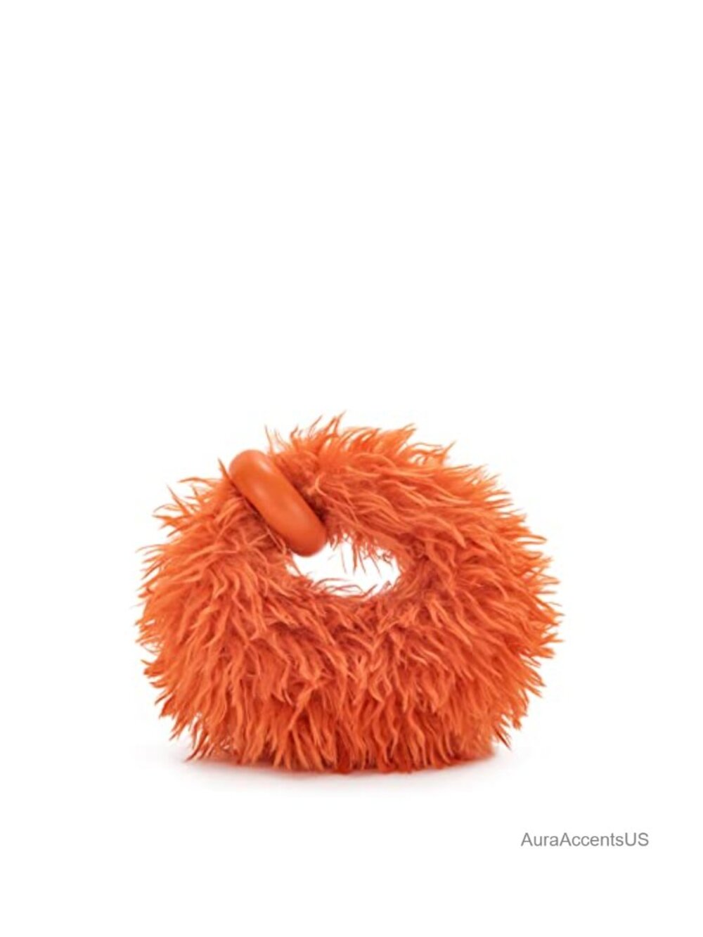 Vegan Leather Faux Fur Top Handle Bag Mini Pouch Purse